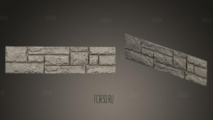 Stone wall panel with peel 3d 3d stl for CNC